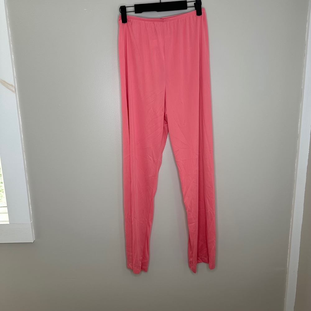 Vintage Vanity Fair Women's Coral Nylon Lounge Pants Wide‎ Leg Size 8/36